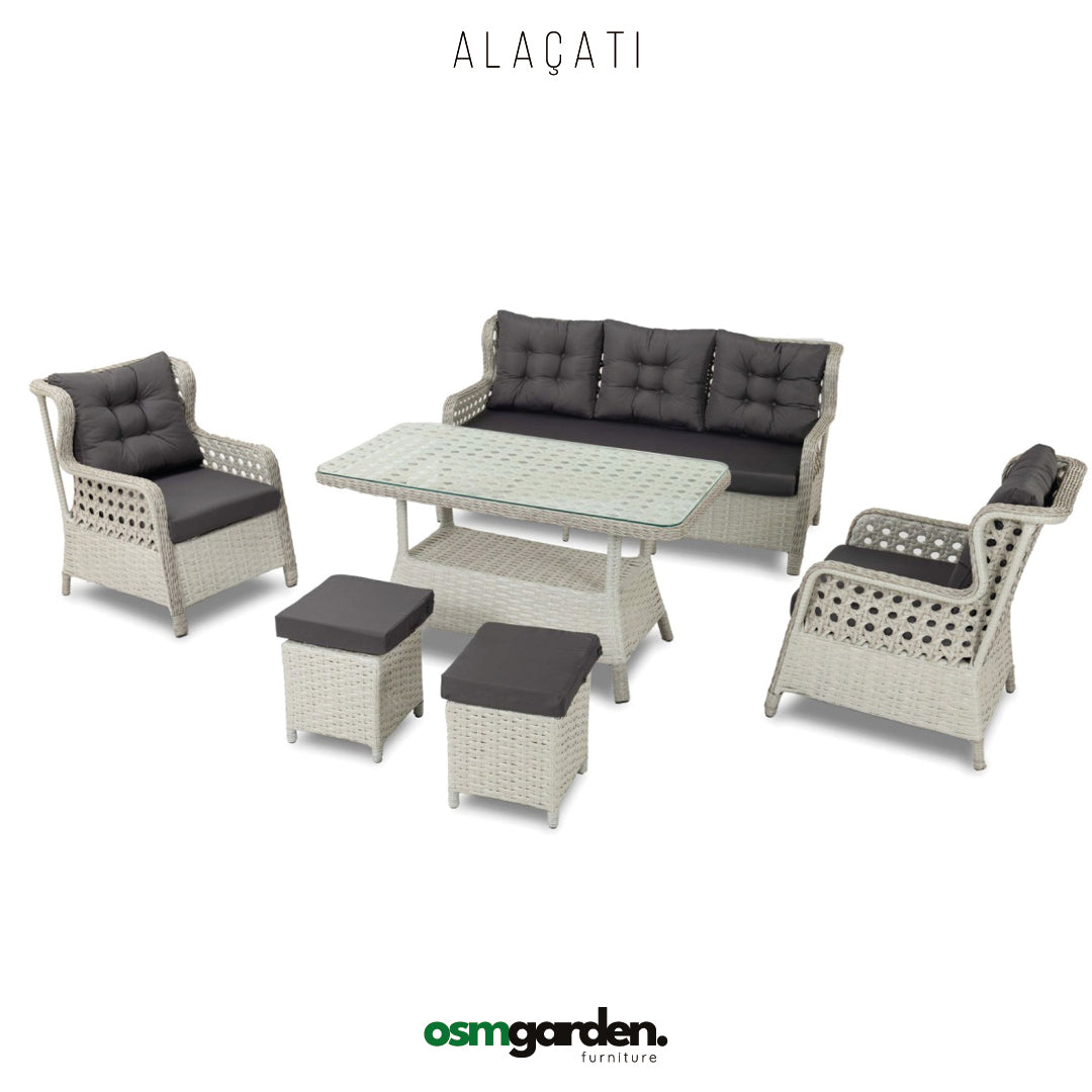 Alaçatı Rattan Oturma Grubu | Bahçe Mobilyası
