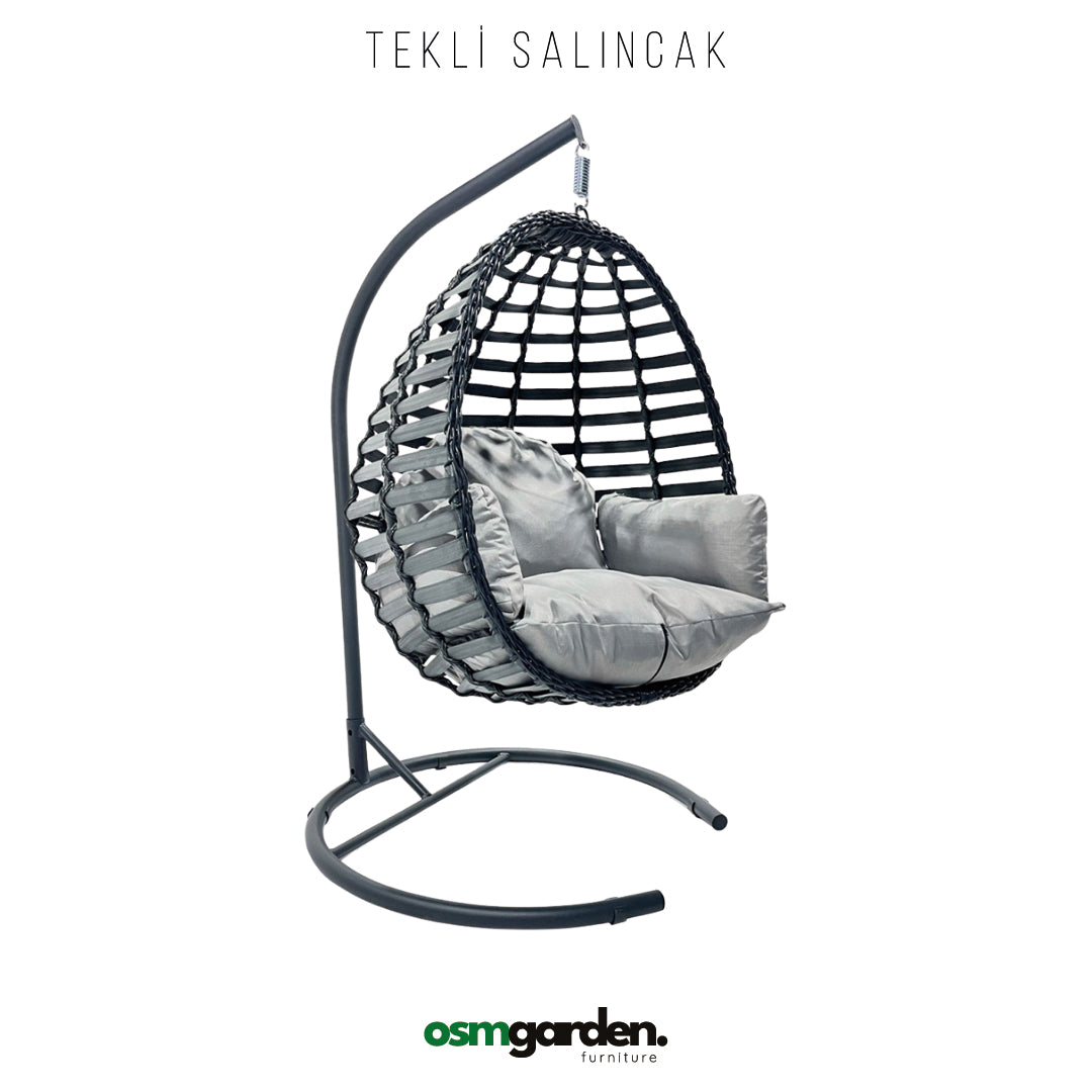 Bahçe Mobilyası Tekli Salıncak Rattan